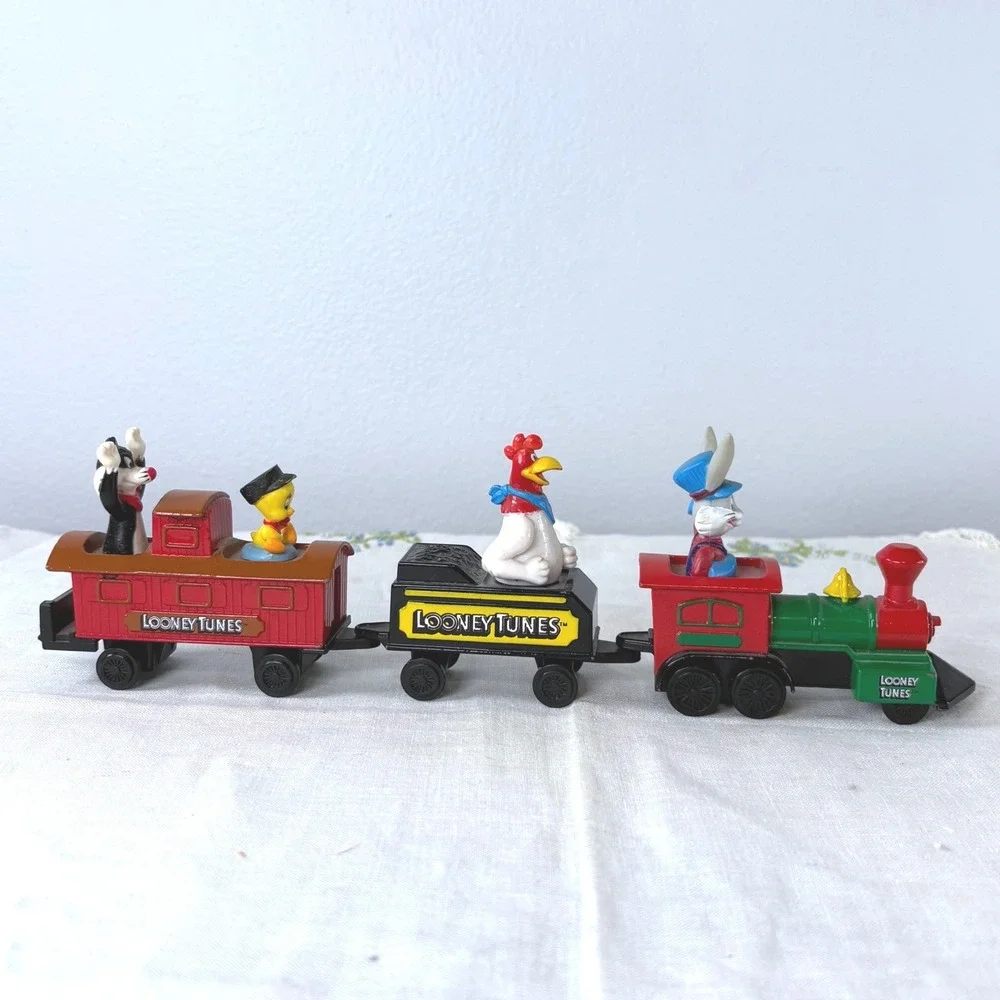 Vintage 1989 Ertl Looney Tunes Diecast Train Set Bugs Bunny Foghorn Tweety 3pc